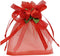 50pcs Sheer Organza Favor Bags for Wedding 3.8x4.8'' Gift Bags Samples Display Drawstring Rose Pouches (hot red)...