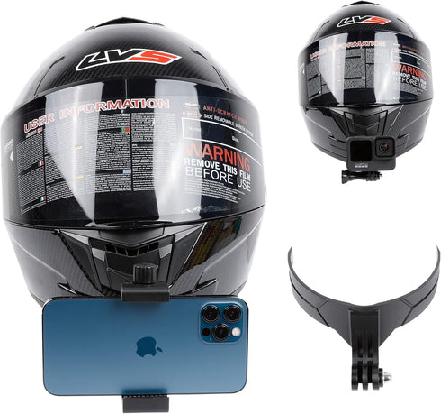 PellKing Universal Motorcycle Helmet Chin Action Camera Mount, Flexible Adhesive Helmet Mount Compatible with GoPro Hero11 10 9 8 7 6 5 Black,Inst...