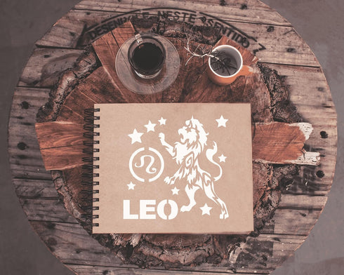 Leo Zodiac Sign Stencil - Astrology Inspired Craft Tool for DIY Projects - Durable 5.5 x 5.5 inches Reusable Plastic Stencil...