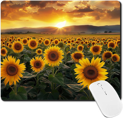Mouse Pad, Non-Slip Rubber Base Mouse Mat Mousepad Waterproof Gaming Mouse Pad for Wireless Mouse, Computers Laptop Home Office (sunflower)...
