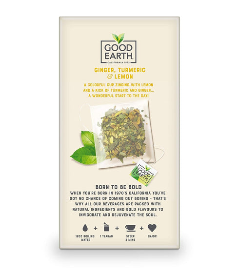 Good Earth Sensorials Ginger, Turmeric & Lemon Herbal Tea 15 ct Box...