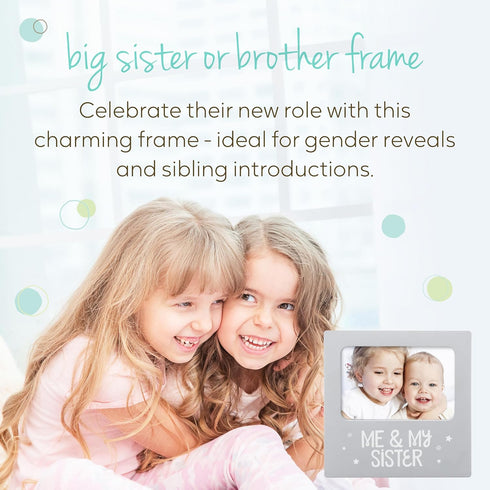 tiny ideas Me and My Sister Picture Frame, Baby Keepsake Frame, Sibling Gifts for Sisters, Brothers, Birthday, Shower, Baptism, Newborn Nursery De...