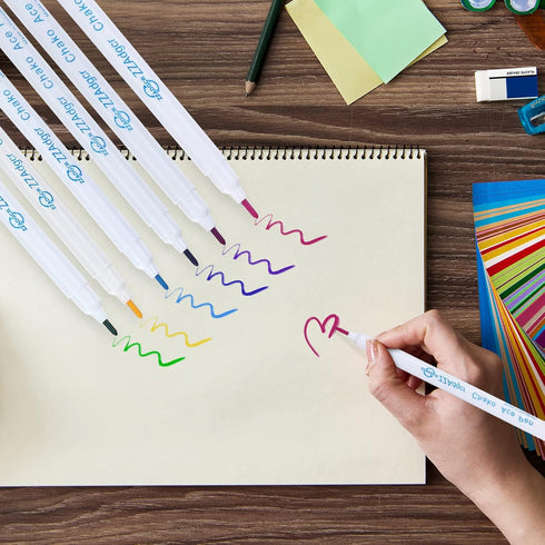 24-Pack,6-Color Disappearing Erasable Ink Fabric Marker Pen for Sewing Marking Washable Art and Lettering...