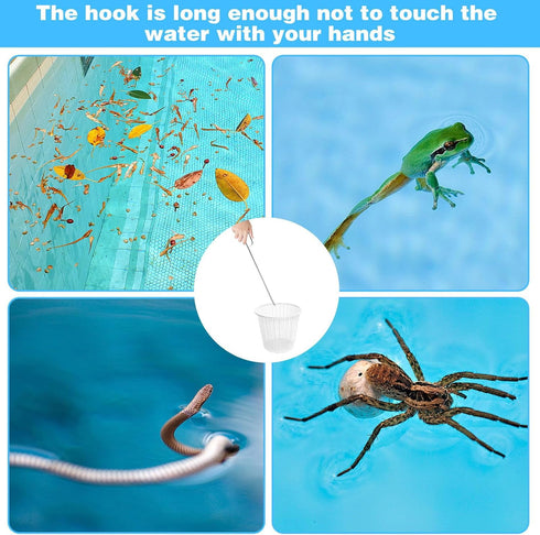 Pool Skimmer Basket Hook Tool, Stainless Steel pool Skimmer Hook Extended Knee Protection Skimmer Basket Handle for Cleaning Swimming Pool Debris ...