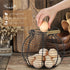 Flexzion Chicken Egg Basket Wire Egg Holder with Wooden Handles for Egg, Fruits, Vegetables Storage, Display Metal Mesh, Basket Holder Countertop ...