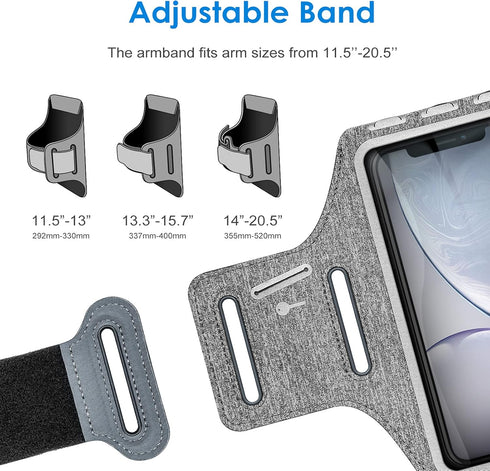 JETech Phone Armband Holder with Key Holder and Card Slot for Phone Upto 6.2 inch, iPhone 16e/16/15 Pro/15/14 Pro/14/13 Pro/13, Galaxy S23/S22, Pi...