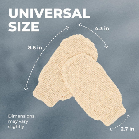 GUARD&MARINE Natural Hemp Shower and Bath Gloves Washcloth for Body Cleansing and Exfoliation - Set of 2 Mitts...