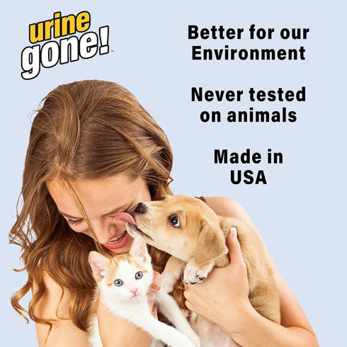 Urine Gone Pet Ears, Paws & Butt Cleaning & Moisturizing Wipes for Dogs & Cats - 70 Thick Grooming Wipes...