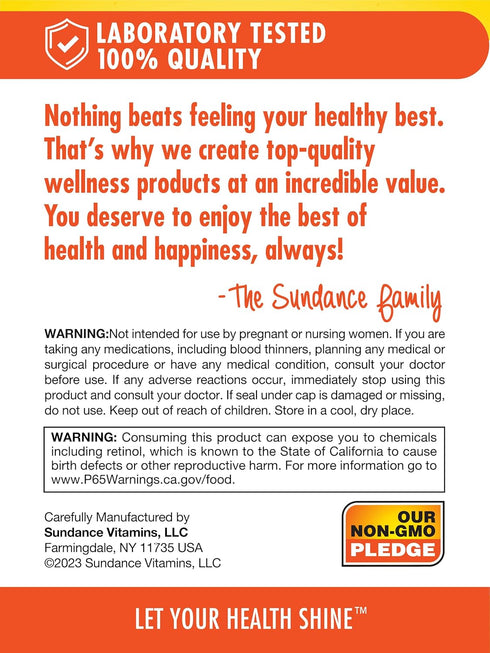Sundance High Potency Vitamin A Softgels | 3000mcg | 100 Count | Essential Vitamin | Non-GMO and Gluten Free Supplement...