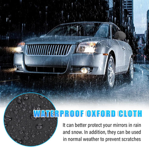 6 PCS Waterproof Side View Mirror Covers, Frost Guard Mirror Cover, Car Mirror Accessories with Drawstrings, Snow Ice Mirror Protective Equipment ...
