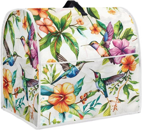 Hummingbird Flower Stand Mixer Cover Stylish Kitchen Appliance Dust Covers Waterproof Splash and Stain Resistant Mixer Accessories Suitable for Co...