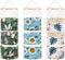DILIBRA 3 Pack Wall Hanging Storage Bag, Tropical Over the Door Closet Hanging Organizer with 3 Pockets, Waterproof Linen Fabric Hanging Pocket fo...