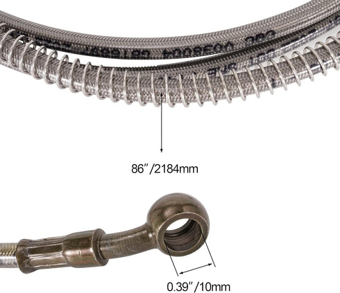 86" Stainless Braided Hydraulic Brake Hose Line for GY6 Kazuma Sunl Taotao Roketa Jonway Scooter Moped ATV Dirt Bike Go Kart...