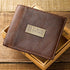 Christian Art Gifts Genuine Leather Wallet for Men | Strong and Courageous with Brass Inlay “ Deuteronomy 31:6 Bible Verse | RFID Quality Classic ...