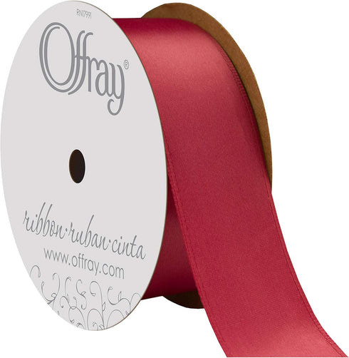 Berwick Offray 1.5" Single Face Satin Ribbon, Scarlet Red, 25 Yds...