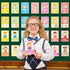 gisgfim 51Pcs ASL Alphabet Line Bulletin Board Set Sign Language Flash Cards ABC Number Learning American Sign Language Poster for Kid Toddler Cla...