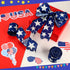 2 Rolls 20 Yard Star Blue Wired Edge Ribbon Patriotic Ribbon 2.5 Inch 4th of July Ribbon Beige Navy Blue DIY Crafts Ribbon for Party Decorations W...