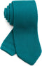 Men's Pointed Knit Tie Necktie Width 2.75 inches Washable Solid Color Teal Blue Emerald Green...