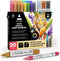 ARTEZA Metallic Acrylic Paint Markers – Set of 20 Paint Pens with Bullet & Wide Nibs for Glass, Rock, Ceramic, Plastic, Canvas, Wood & Fabric Proj...
