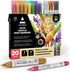 ARTEZA Metallic Acrylic Paint Markers – Set of 20 Paint Pens with Bullet & Wide Nibs for Glass, Rock, Ceramic, Plastic, Canvas, Wood & Fabric Proj...