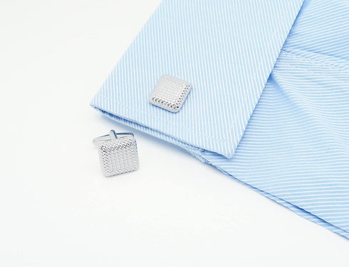4 Colors Square Metal Cufflinks for Men with Gift Box Silver, Gold Plated, Black, Rose Gold Men Cuff Links for Wedding Dress Shirt Party Birthday ...
