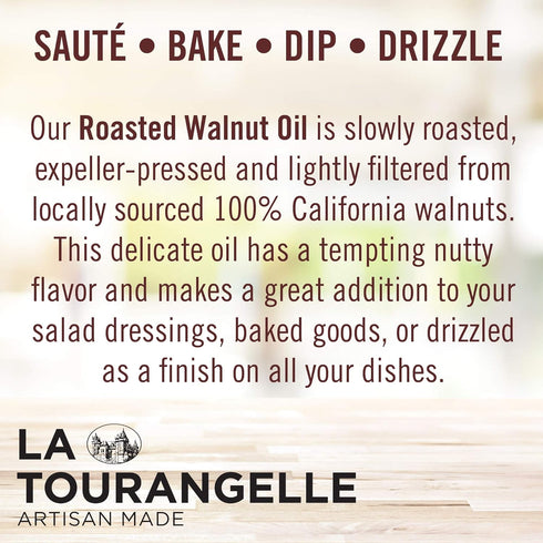 La Tourangelle, Roasted Walnut Oil, Plant-Based Source of Omega-3 Fatty Acid, Cooking, Baking, & Beauty, 25.4 Fl Oz...