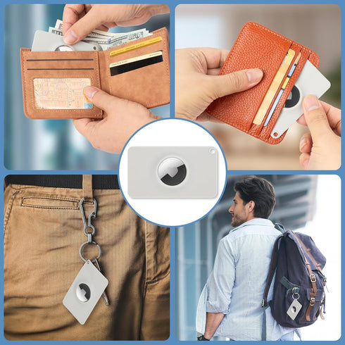 Wallet Holders for Apple AirTag, Flexible Ultra Slim Wallet Card Holder, All-Around Protective AirTag Wallet Holder Card GPS Cases for Purse, Hand...