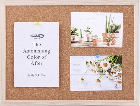 Aodaer Pack of 2 Cork Board Bulletin Board Notice Pin Board Square Pin Board Wall Mounted Cork Board for Office Home and School, 15.7 x 12 Inches,...