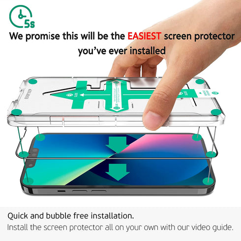 Deppa [2 Pack Premium Screen Protector for Iphone Tempered Glass 3D Edge to Edge Full Coverage |Case Compatible| with Easy Install Kit Tray [Video...