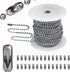 55ft Ball Bead Chain, 4.0mm Stainless Steel Ball Chain with 100 Pieces Connectors Clasps, Bulk Bead Chain Necklaces for Jewelry Making Supplies DI...