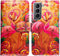 Case for Galaxy S21 Plus 5G, Pink Feathers Flamingos Leather Flip Phone Case Wallet Cover with Card Slot Holder Kickstand for Samsung Galaxy S21 P...