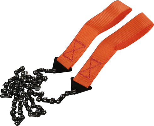 Pocket Chainsaw - Razor Sharp Self Cleaning 25.5 In Portable Hand Saw Survival Gear with Black Holster for Camping, Hunting, Hiking | Pocket-sized...