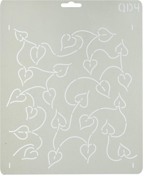 Quilting Creations Leaf Background Quilt Stencil White, 8.5 inch...