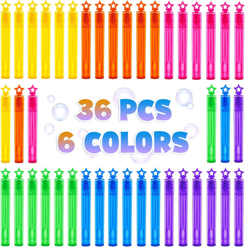 36 Pieces Mini Bubble Wands,Bubble Party Favors Assortment Toys for Kids,Themed Birthday, Halloween, Goodie Bags, Carnival Prizes, Wedding, Bubble...