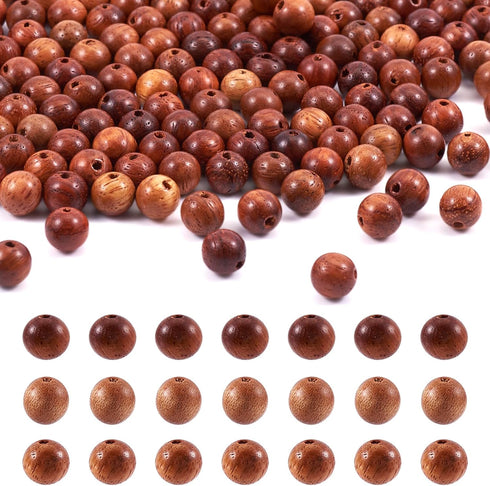 400pcs/Box Natural Round Wood Scentedros Beads 6mm Undyed Waxed Ball Spacer Beads Wooden Loose Beads for DIY Jewelry Crafts Making, Sienna...