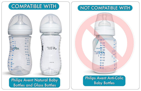 Sippy Cup Conversion Kit for Philips Avent Natural Baby Bottles 2-Count Food Grade Silicone Spout Nipples, All Silicone Weighted Straw, Bottle Han...