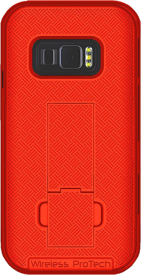 Case Compatible with Samsung Galaxy XCover FieldPro Phone Model SM-G889. Slim Protective Rugged Case with Built-in Kickstand (Red)......