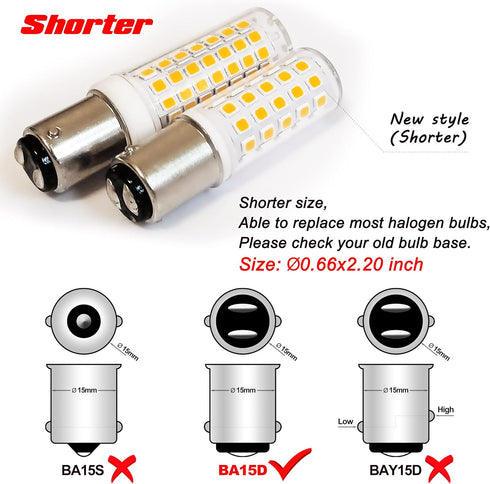 BA15D 120 Volt Double Contact/DC Bayonet Base Led Light Bulbs 50 Watt-75 Watt Replacement, T3/T4/C7/S6, 2700K Soft Warm White BA15D 5W Led Sewing ...