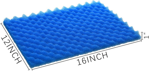 4 Pack Aquarium Filter Media Bio Sponge Pad 16 x 12 x 1 inch, Fish Pond Foam Filter 20/30/40 PPI (Blue 20ppi 4pack)...