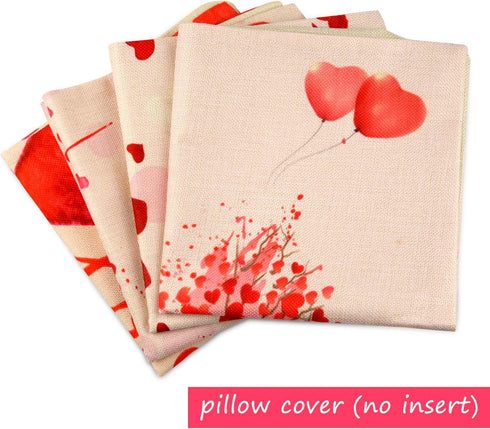 TUPARKA 4 Pack Valentine's Day Throw Pillow Covers 18 x 18 Inch Holiday Pillow Case for Sofa Couch Home Cushion Decoration...