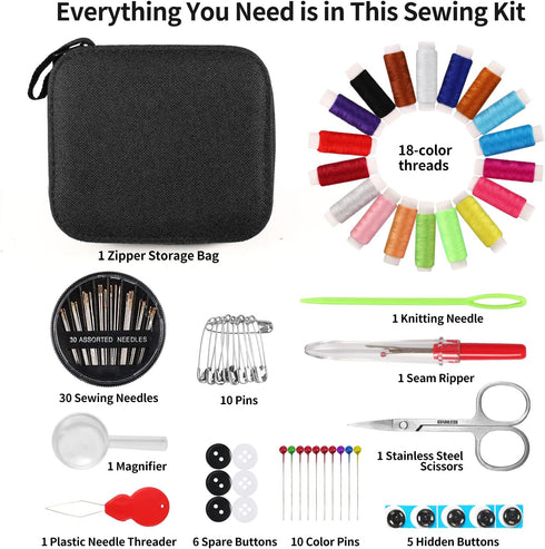 Sewing Kit Basic,Marcoon Needle and Thread Kit with Sewing Supplies and Accessories for Adults,Kids,Beginner,Home,Travel,Emergency Including Sciss...
