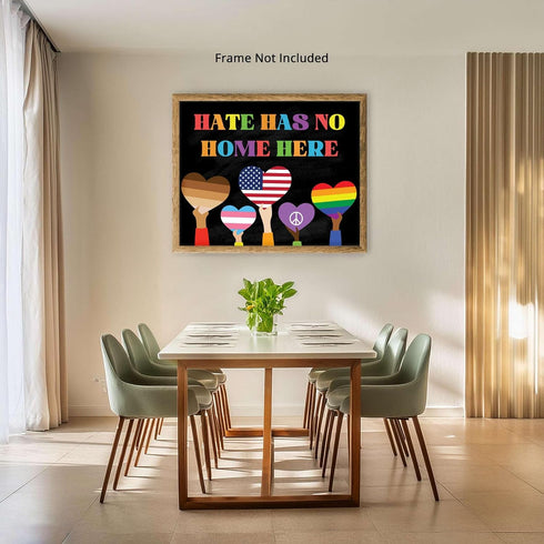 Posterizer 1 pcs-hate has no home here poster-Gay & LGBTQ Art-Motivational & Inspirational Gift for Queer, Bi, Lesbian-Gift for Teachers-School ...
