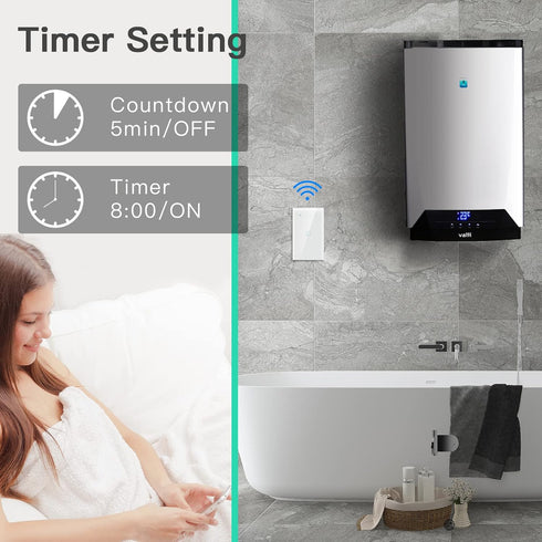 BSEED Smart Water Heater Switch,Work with Amazon Alexa,Google Assistant,WiFi Touch Switch with Smart Life APP Control and Timing Function,20A Whit...
