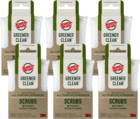 Scotch-Brite Greener Clean Scrubbers Non-Scratch Scrub Sponge, 18 Count, Natural...