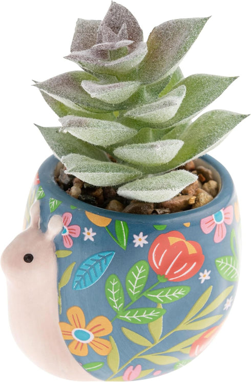 Karma, Shaped Succulent Pot, Artificial Succulents in Ceramic Pot, Faux Mini Succulent Plant, Desk Decor, Office Plants, Succulent Décor Faux Succ...
