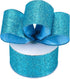 MEEDEE Blue Glitter Ribbon Blue Wired Ribbon 2.5 Inch Metallic Ribbon by 25 Yards Turquoise Ribbon Blue Christmas Ribbon Light Blue Ribbon for Chr...