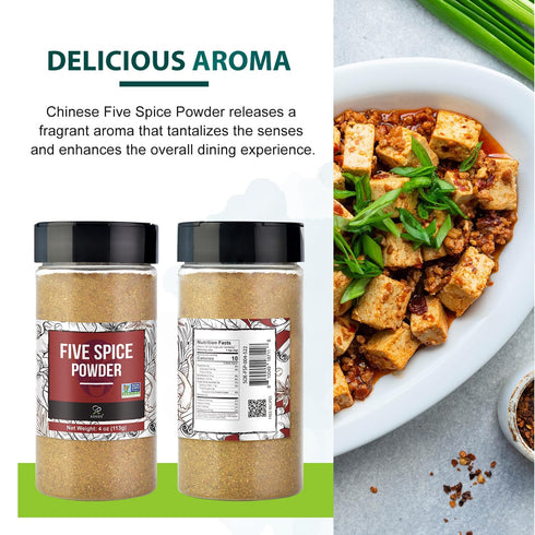 Soeos Chinese Five Spice 4 Ounce, Five Spice Powder, Five Spice Chinese Seasoning Non-GMO, Non-irradiated, No preservatives, No MSG...