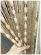 Door String Curtain Flat Silver Ribbon Thread with Shaggy Tassel Room Divider, 39’’x79’’, (Gold-style2)...