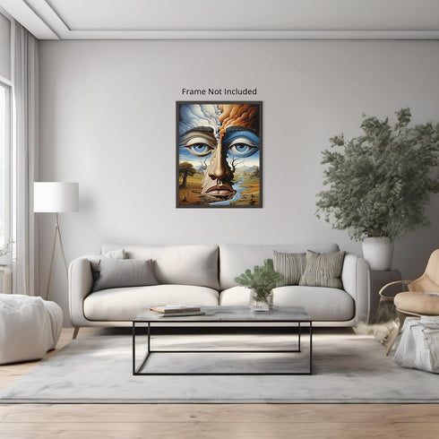 Posterizer 1 pcs-artistic futuristic two faced creature-Abstract & Modern Art-Fantasy & Fiction Art-Gift for Art Lovers-Decor for Home & Office- U...