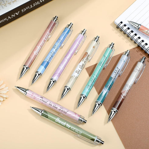 Tinlade 10 Pieces Christian Pens for Women Religious Ink Pens Inspirational Quotes Pens Bible Verse Ballpoint Pens Funny Office Pens Retractable I...